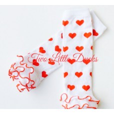 Valentine's Day love heart leg warmers - Red